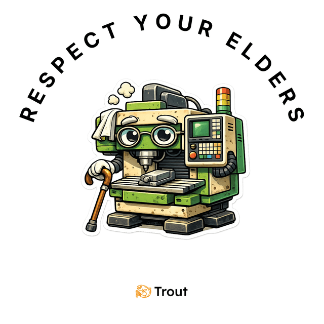 Respect Your Elders — milling machine sticker