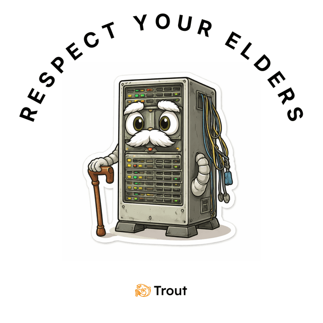 Respect Your Elders — server rack sticker