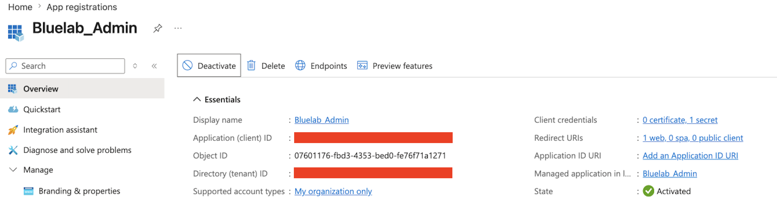Entra application and directory IDs Entra application and directory IDs