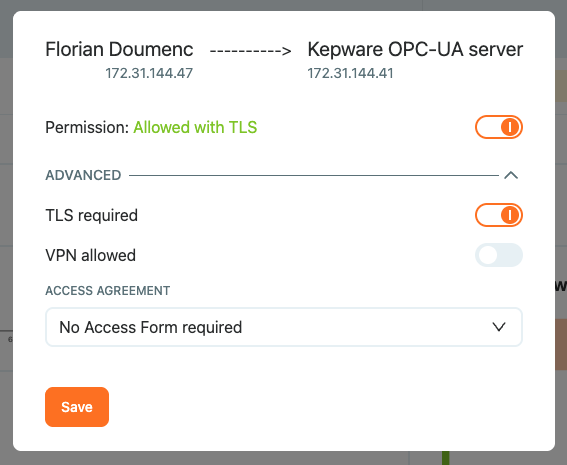 Imposer TLS pour la connexion OPC UA