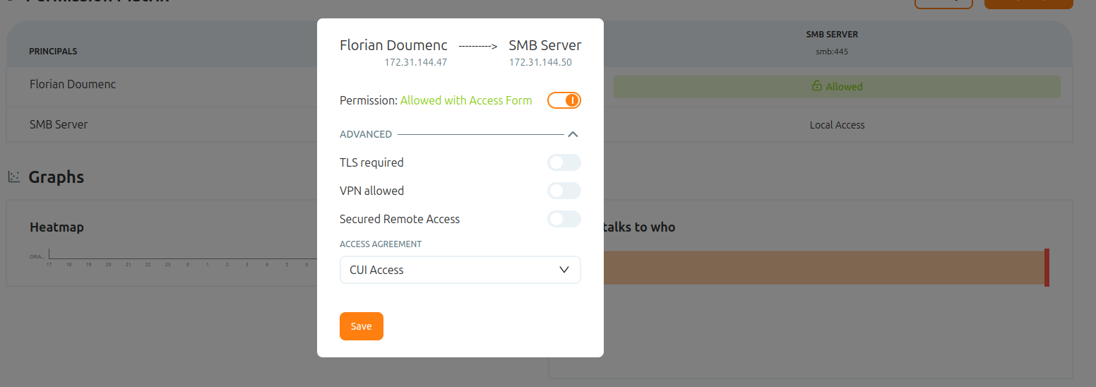 Access Screen auf der SMB-Enclave aktivieren Access Screen auf der SMB-Enclave aktivieren