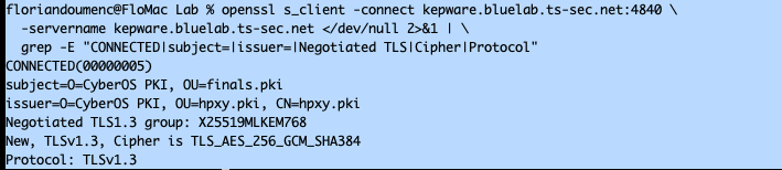 TLS servi sur la connexion OPC UA client-serveur