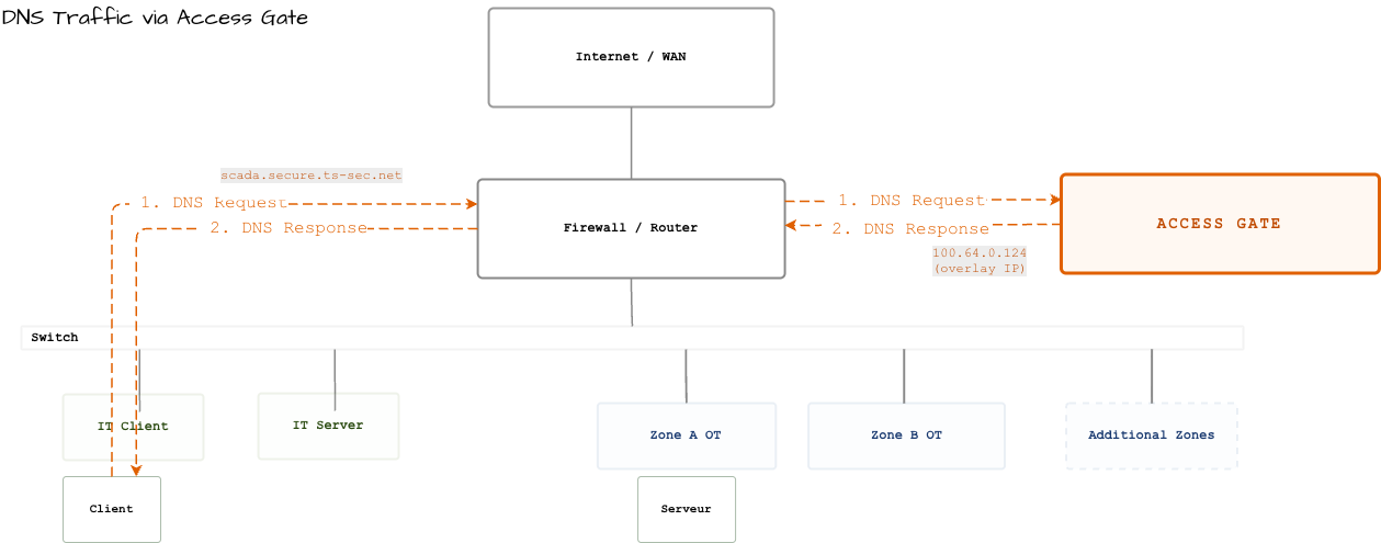Resolving the asset through the Access Gate DNS