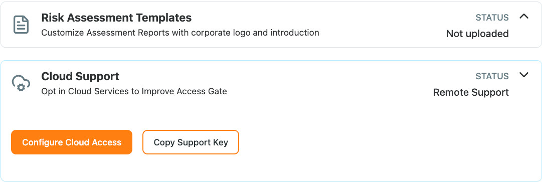 Settings → General → Cloud Support Ajustes de Cloud Support